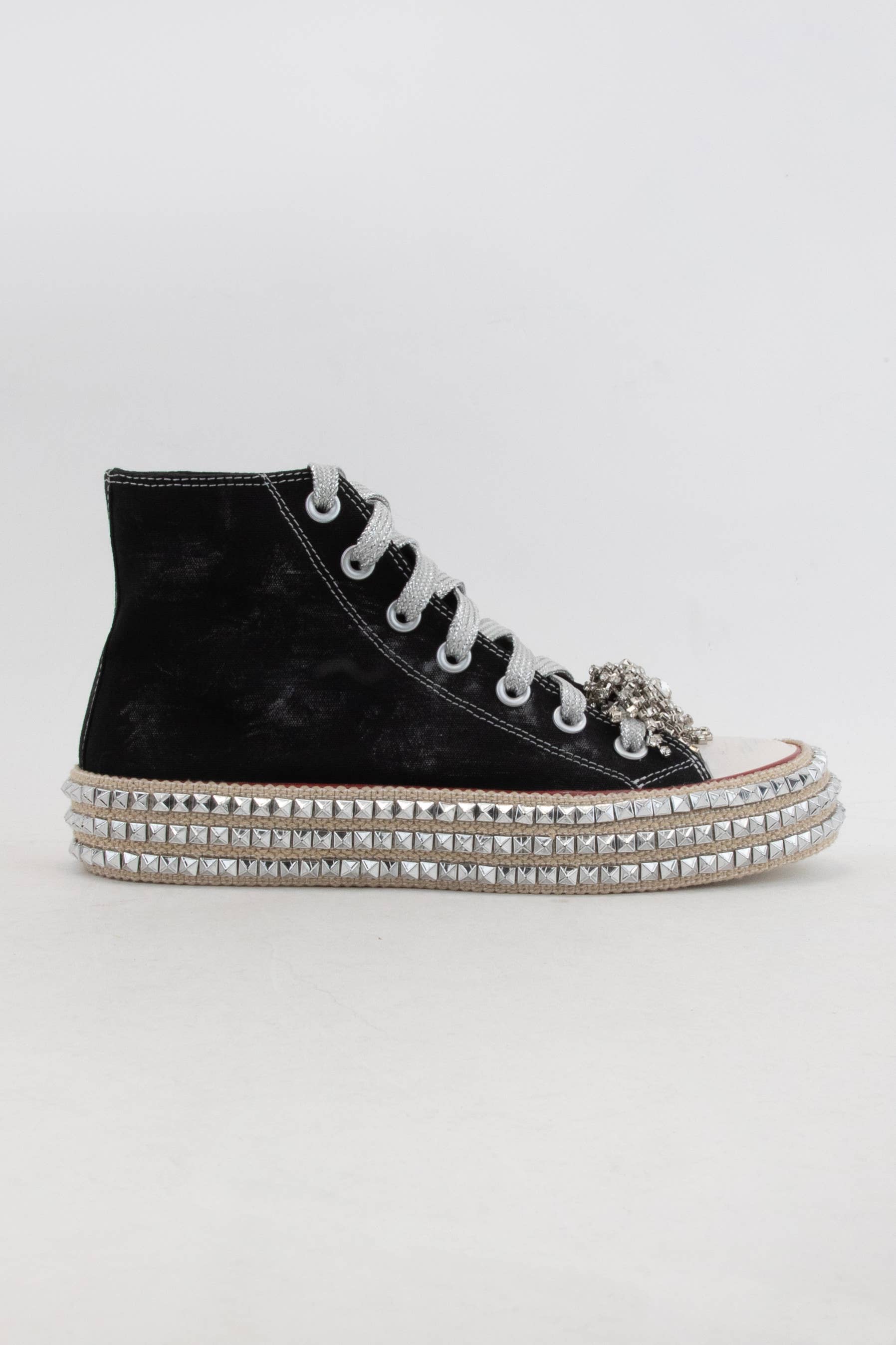 CCOCCI - Wholesale Lifestyle Sneakers - Women's - ASH-01 BEDAZZELED DECOR ROCKSTUD PLATFORM HIGH TOP SNEAKERS47