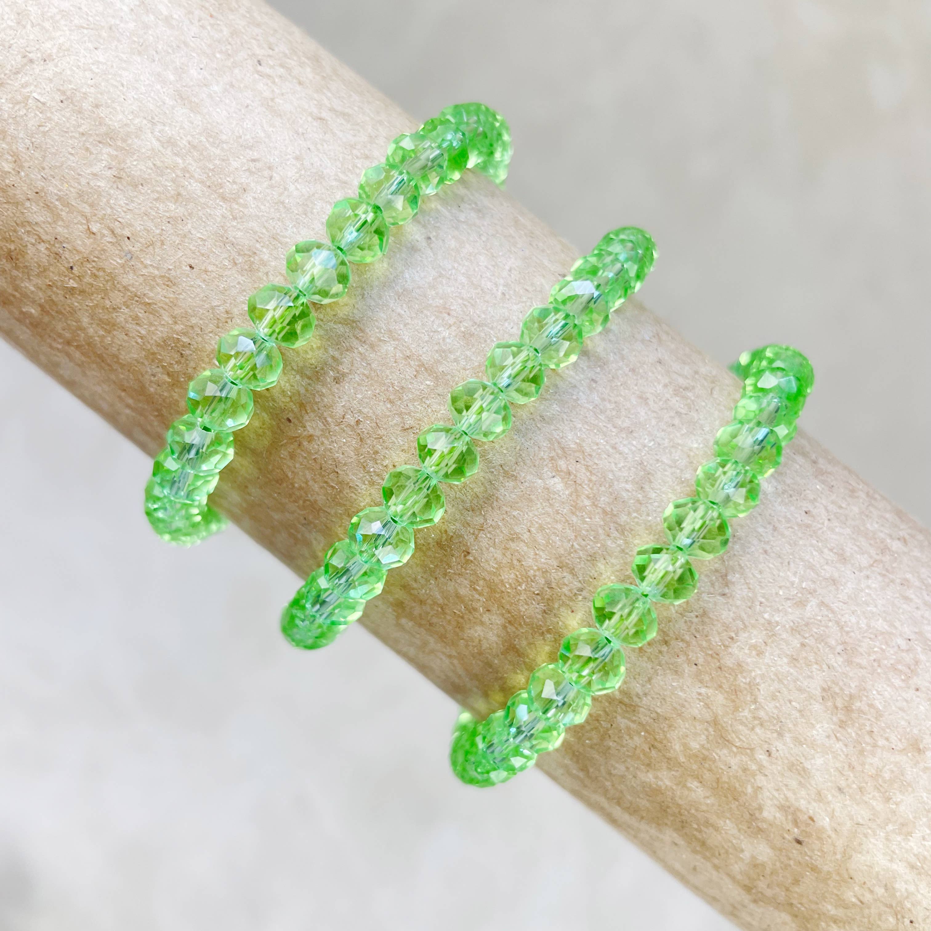 Ewelina Pas Jewelry - Wholesale Beaded Bracelet - Gloria// Translucent Mint Crystal Beaded Bracelet