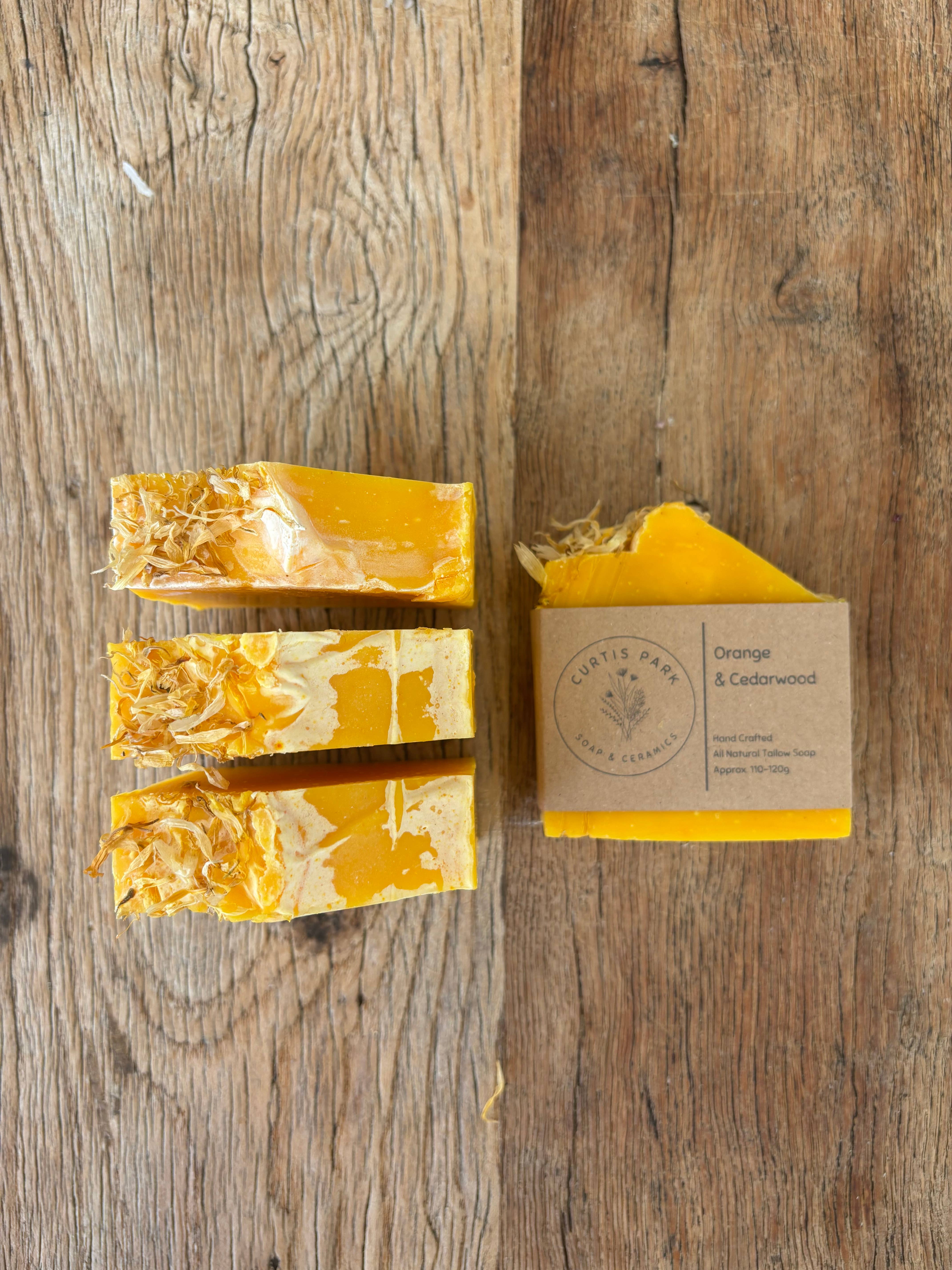 Curtis Park Soap & Ceramics - Wholesale Bar Soap - Orange & Cedarwood Tallow Soap