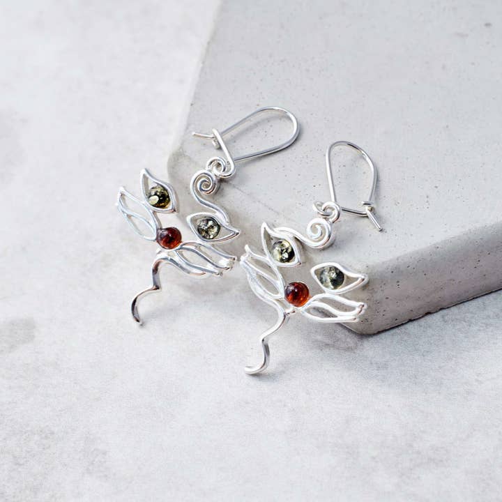 Marcin Waryszak – wholesale Dangle earrings – Baltic Amber Cat Earrings Silver Cat Earrings Amber Kittens9