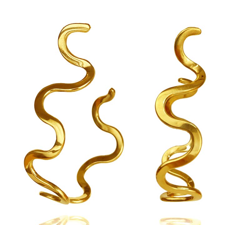 14k Goldplated Wavelength Hoops for wholesale by Galactic Goods, by ATI