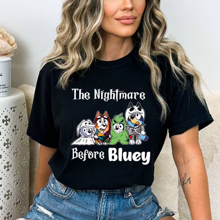 LA Shirt Company - Wholesale T-Shirt (Graphic) - Women's - The Nightmare Before Bluey- Bella Canvas1