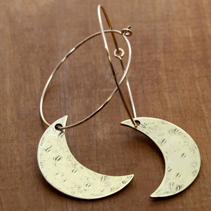 Daphne Lorna - Wholesale Dangle Earrings - Crescent Moon Hoop Earrings3