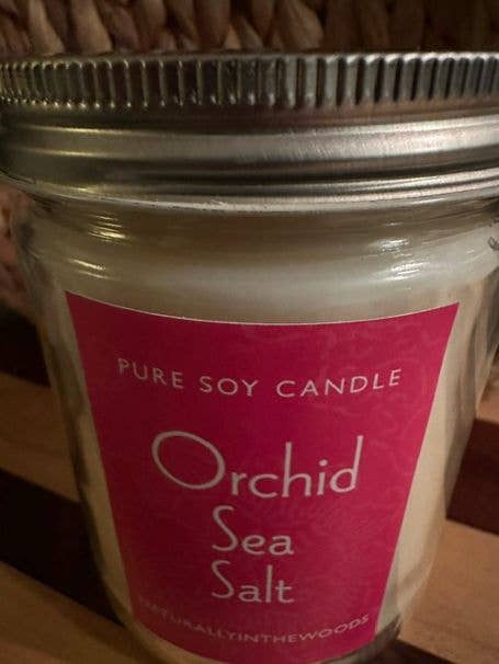 Orchid Sea Salt Pure Soy Candle for wholesale by NaturallyintheWoods