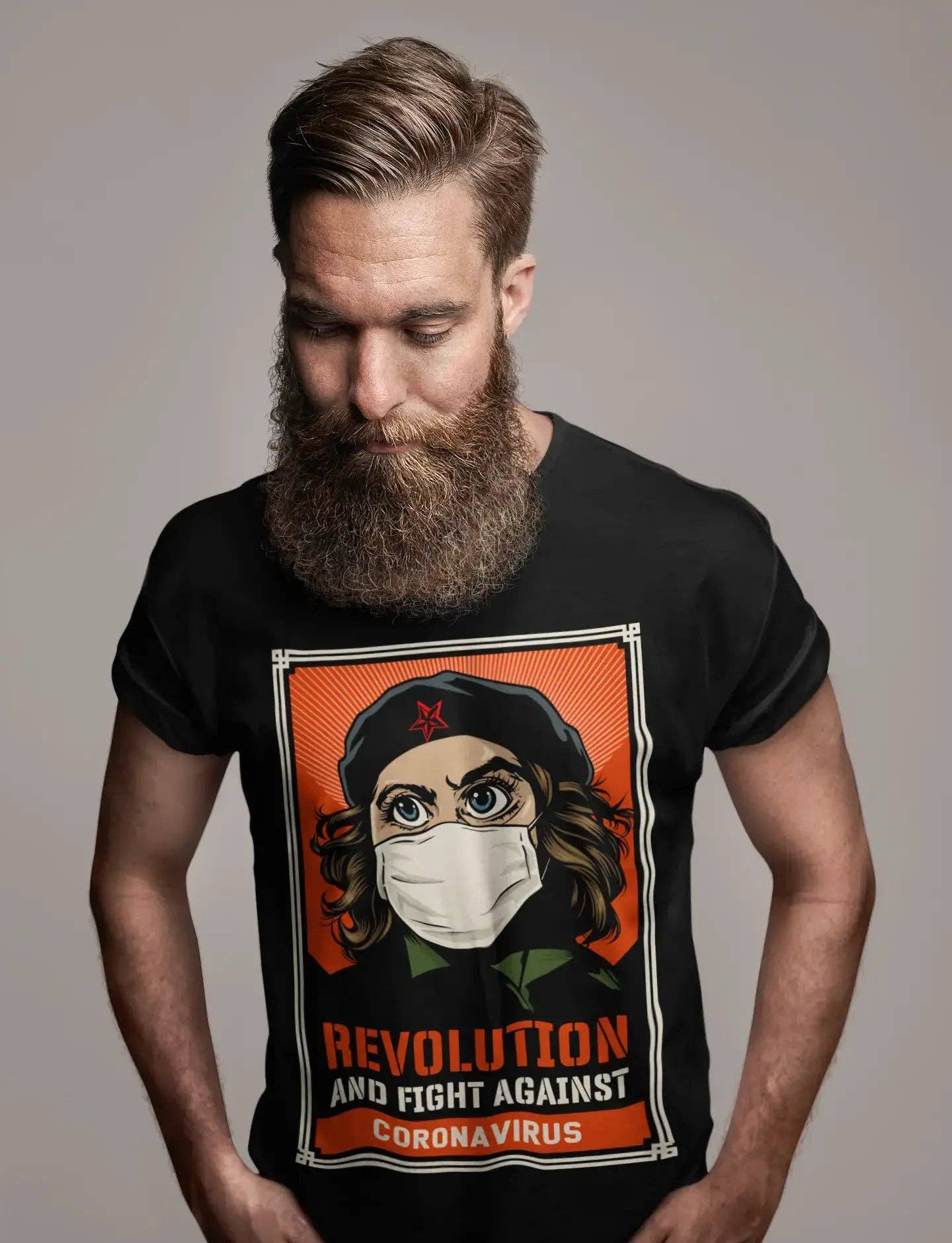 ULTRABASIC - Wholesale Screen Printed T-Shirt - Unisex - Unisex Adult T-Shirt Coronavirus Revolution and Fight Covid T Shirt1