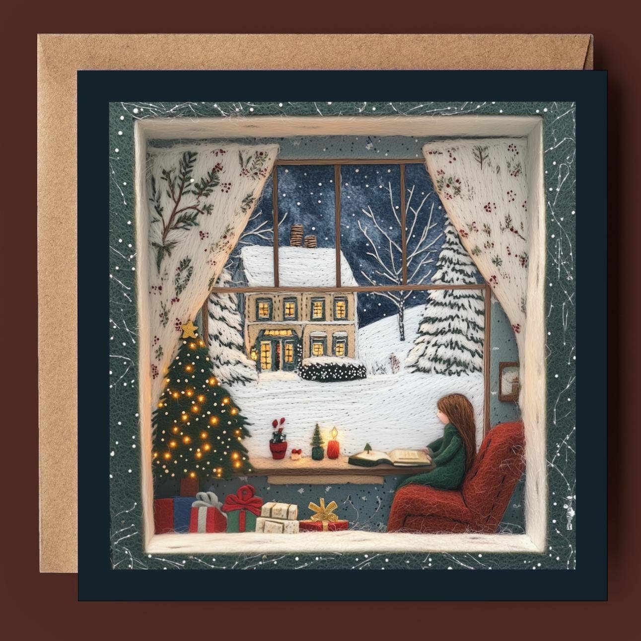 Good Post Day – wholesale Julkort – Kosligt julgranskort med 2D tryckt skuggbox1