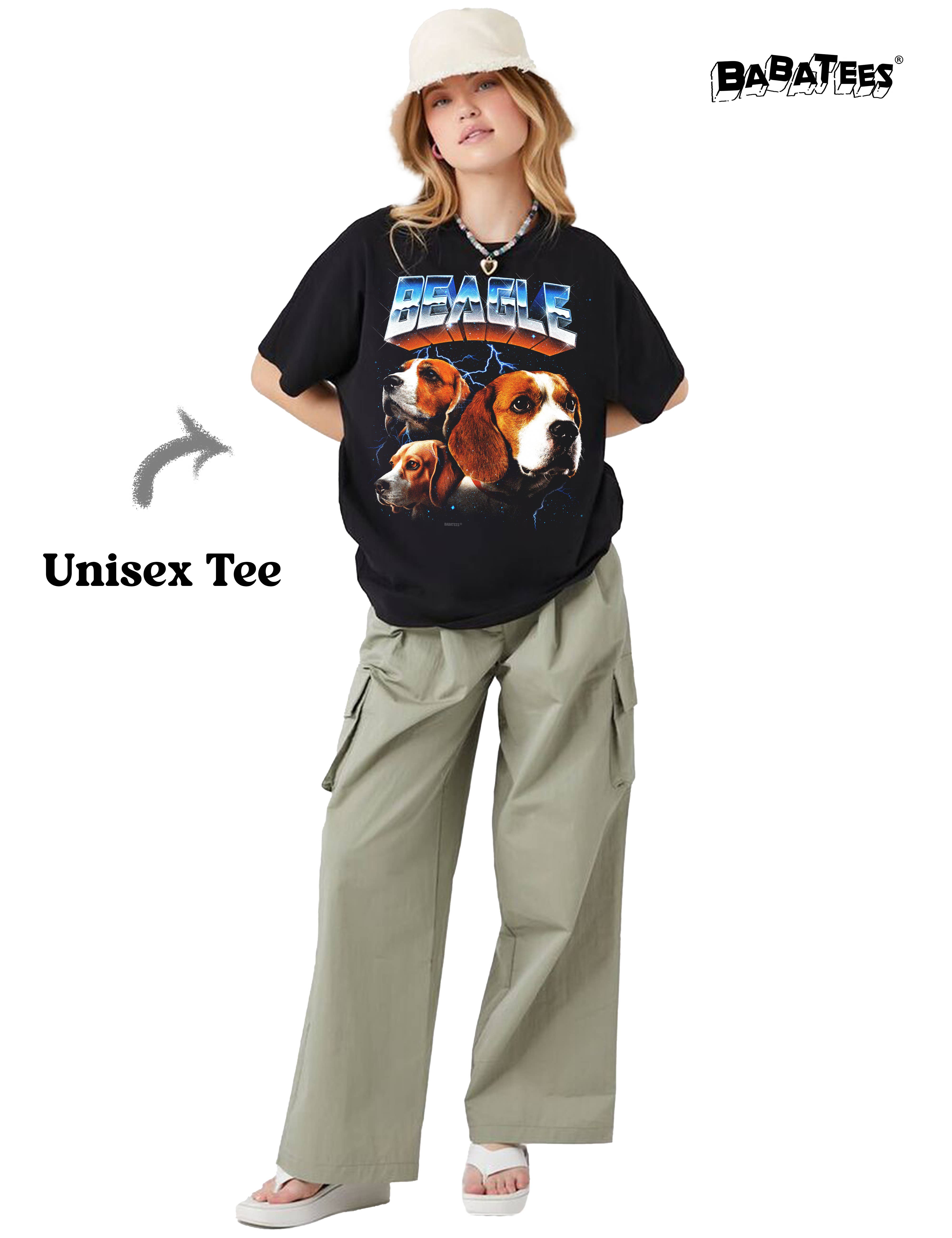 BabaTees - Wholesale Screen Printed T-Shirt - Unisex - Beagle Tshirt for Men & Women 80s Epic Heavy Metal Style5