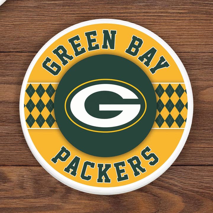 NFL - GreenBay Packers 4 inch Ceramic Argyle Coaster for wholesale by Fan Creations