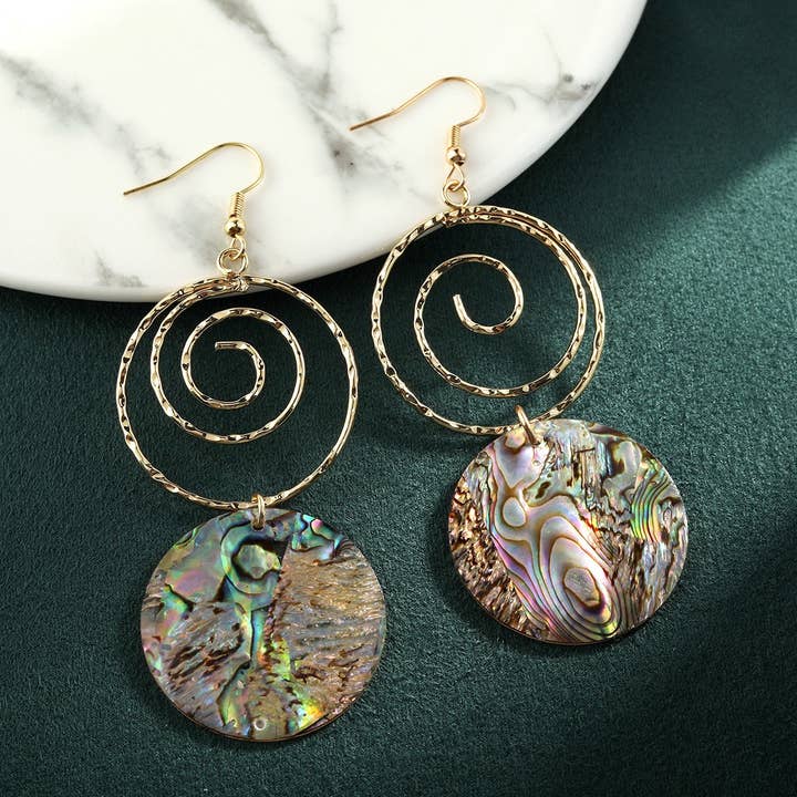FASHIONABLE NICHE TEMPERAMENT ABALONE EARRINGS_CWMM4257 for wholesale by ACCITY