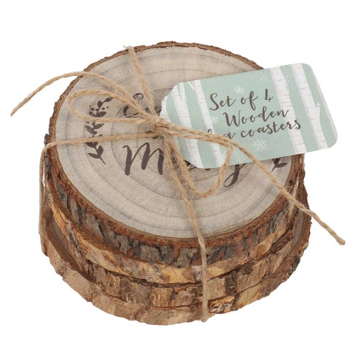 Something Different Wholesale - Wholesale Coasters - Set of 4 Printed Log Coasters