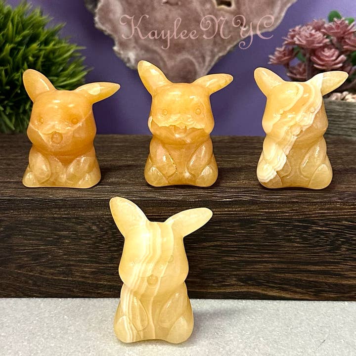 Natural Orange Calcite Pikachu Crystal for wholesale by KayleeNYC