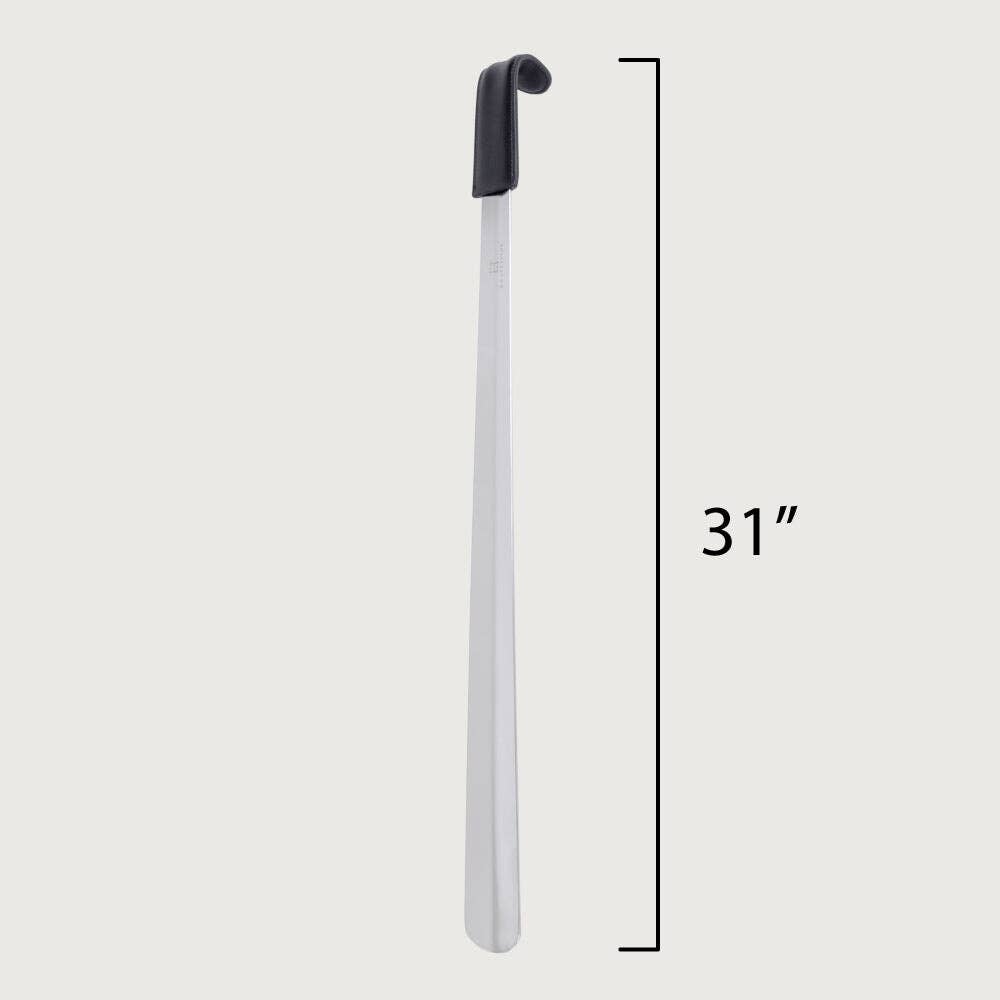 FootFitter - Wholesale Shoe Horn - Unisex - FootFitter Long Stainless Steel & Leather Shoe Horn, 31"1