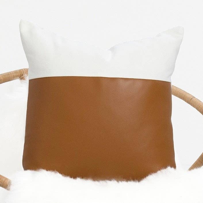 Fuskläder kasta Kuddfodral, modern design, kamel vit för wholesale av Hofdeco