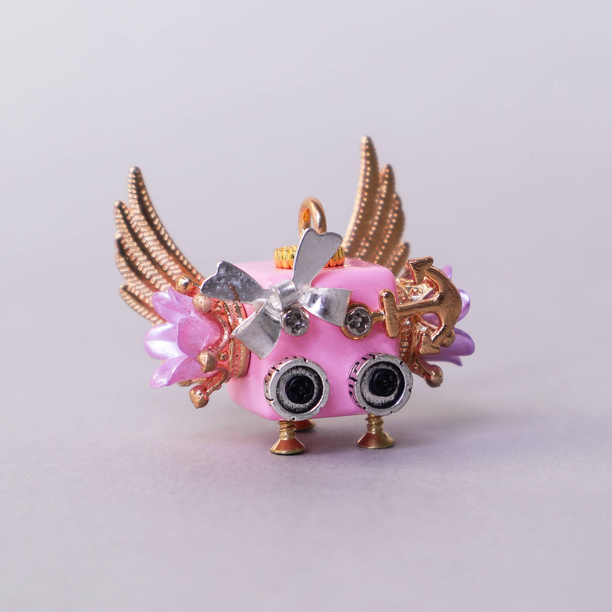 Kitsville - Wholesale Keychain - Unisex - Handcrafted Wooden Bot Necklace, Keychain, or Mini Decor3