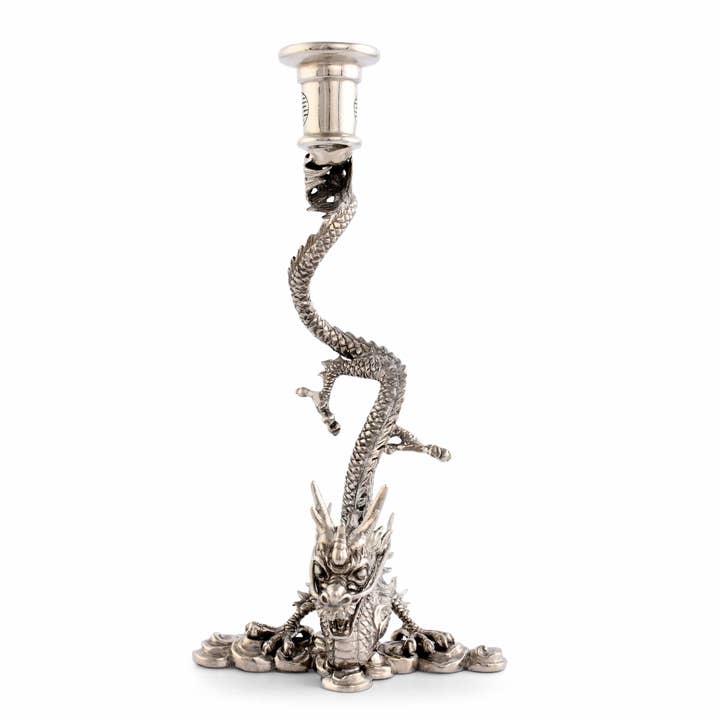 Vagabond House – wholesale Candle holder – Dragon Pewter Candlestick