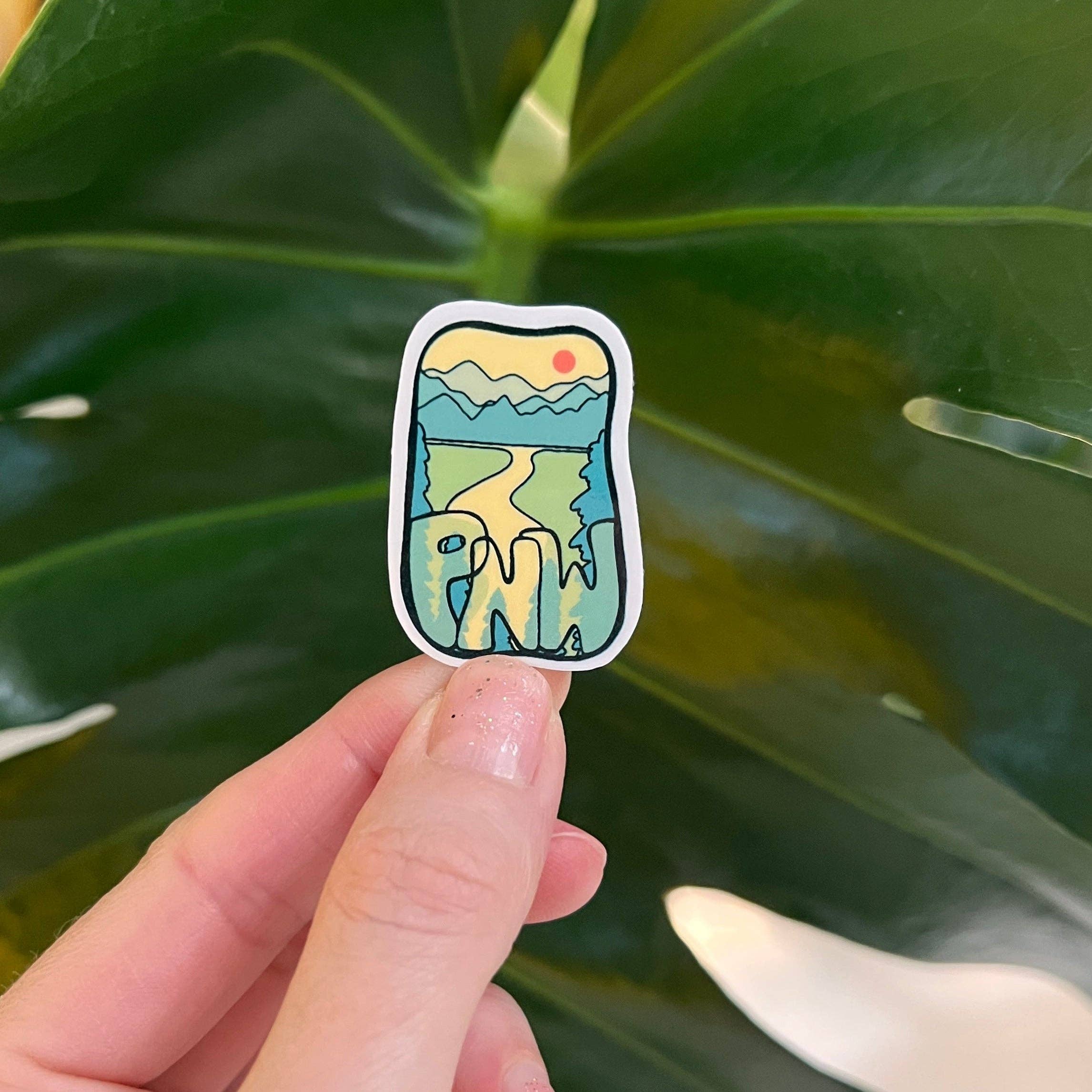 Granola Girl Outfitters - Wholesale Sticker - Mini PNW Sticker - Light-weight / Indoor: 🌿📖1