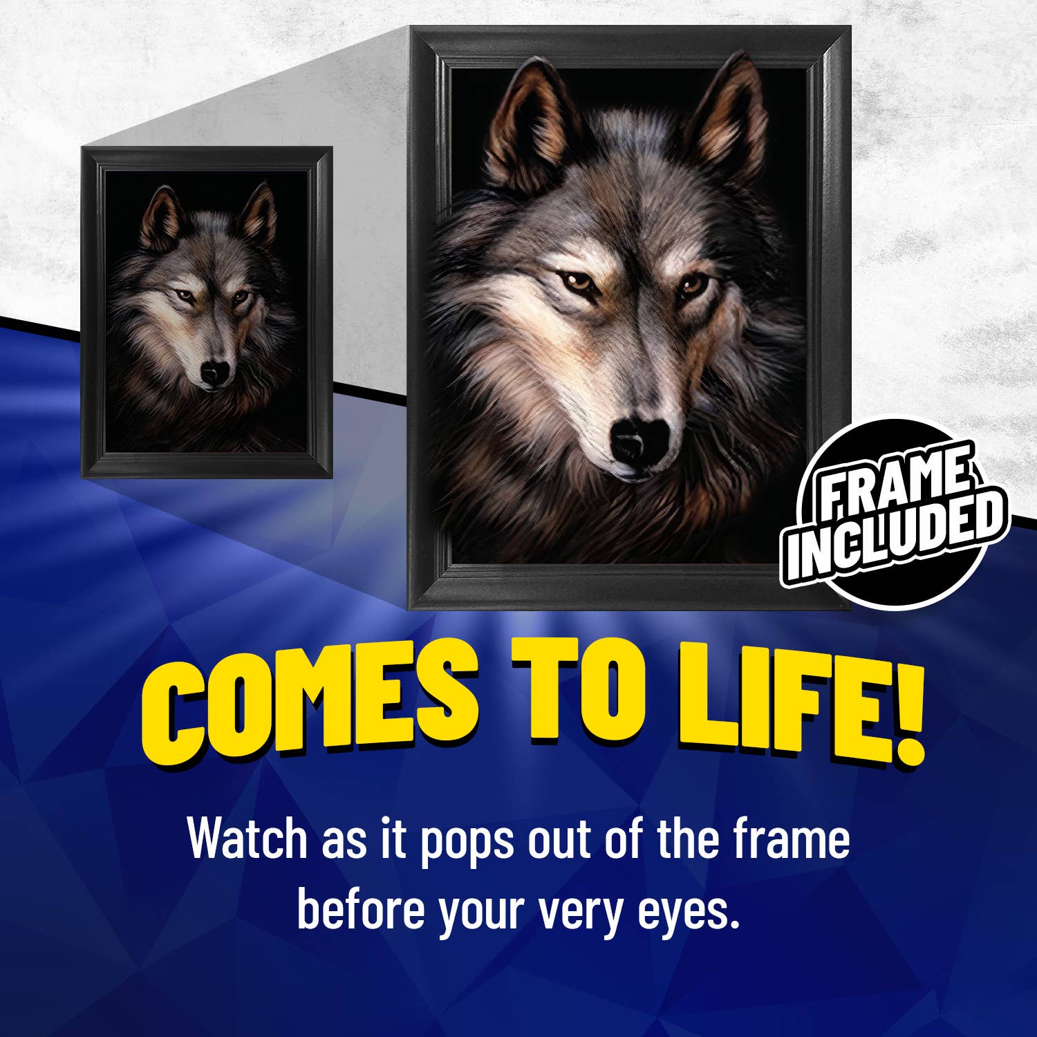 Lentics - Wholesale Art Print - Wolf Portrait Framed Poster Print 3D Lenticular Wall Art1