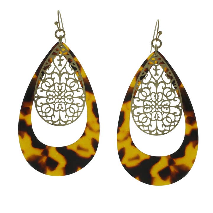 Devin Floating Filigree Drop Earrings for wholesale by Olivia Welles