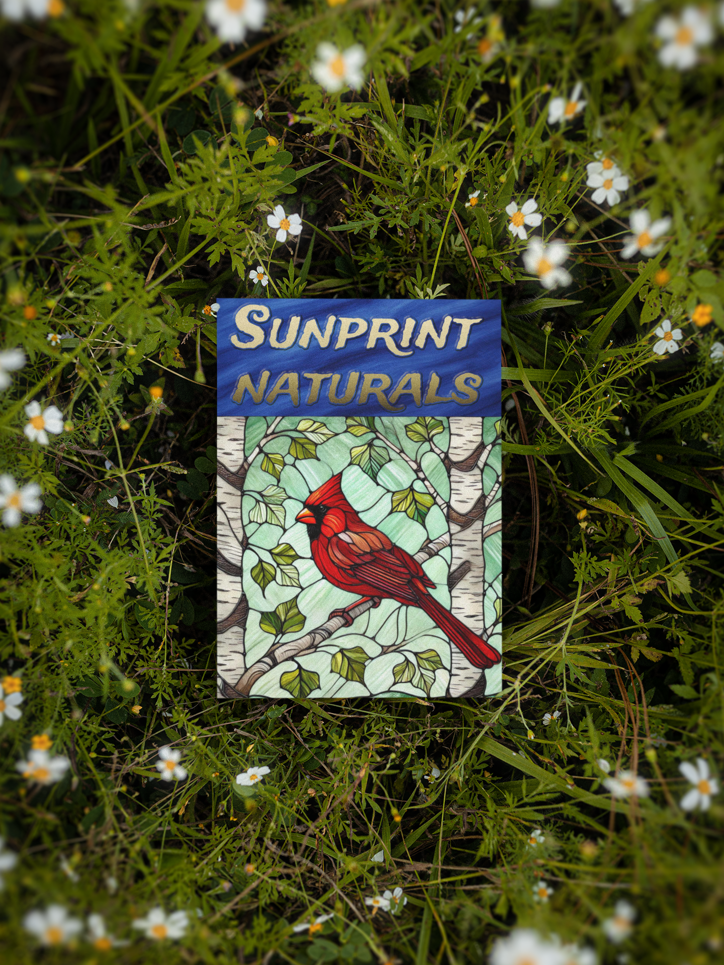 Cosmic Artware - Wholesale Suncatcher - Cardinal on Birch – 5x5” Stained Glass Vinyl Window Cling3