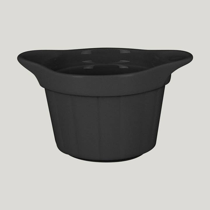 Chef's Ramekin With Grooves - Black (3.55"D) for wholesale by RAK Porcelain USA