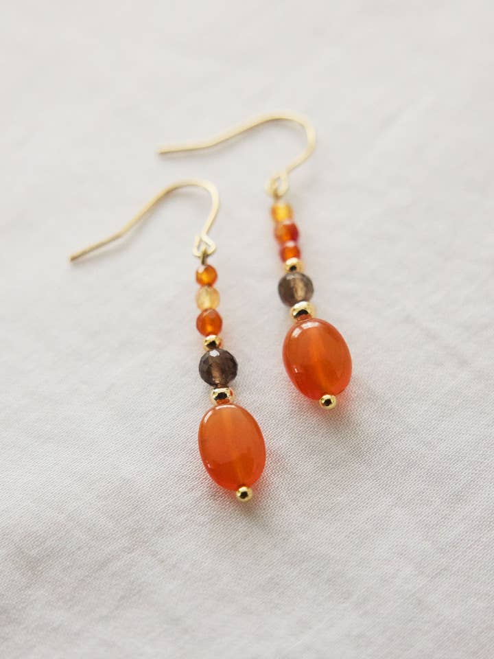 Karneol och kvarts | örhängen för wholesale av inua