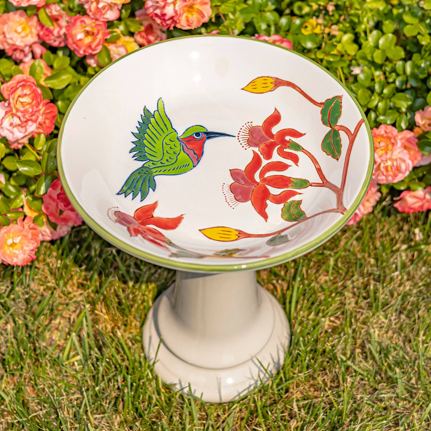 Zaer Ltd. International - Wholesale Bird Bath - 15 Inch Tall Porcelain Birdbaths- 6 Options22