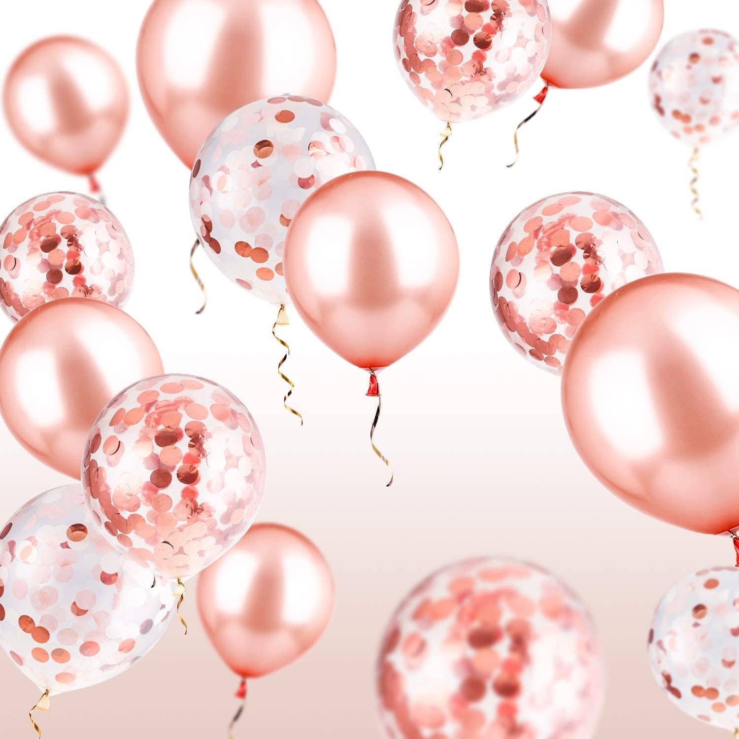 Ellie's Party Supply - Wholesale Balloon - Rose Gold Confetti Balloon Bouquet (8-Pack)3