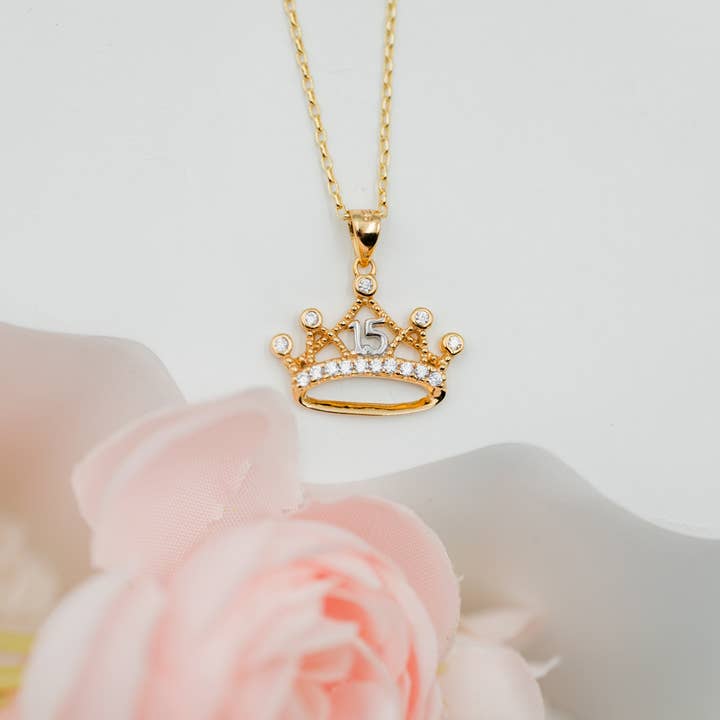 Quinceañera Tiara Necklace for Sweet 15 Gift (TCN-Q15-Tiara) for wholesale by Cherished Moments