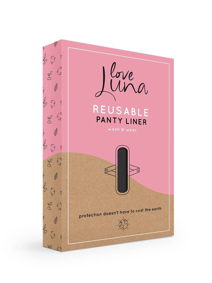 Black Love Luna Reusable Cotton Panty Liner for wholesale on Faire