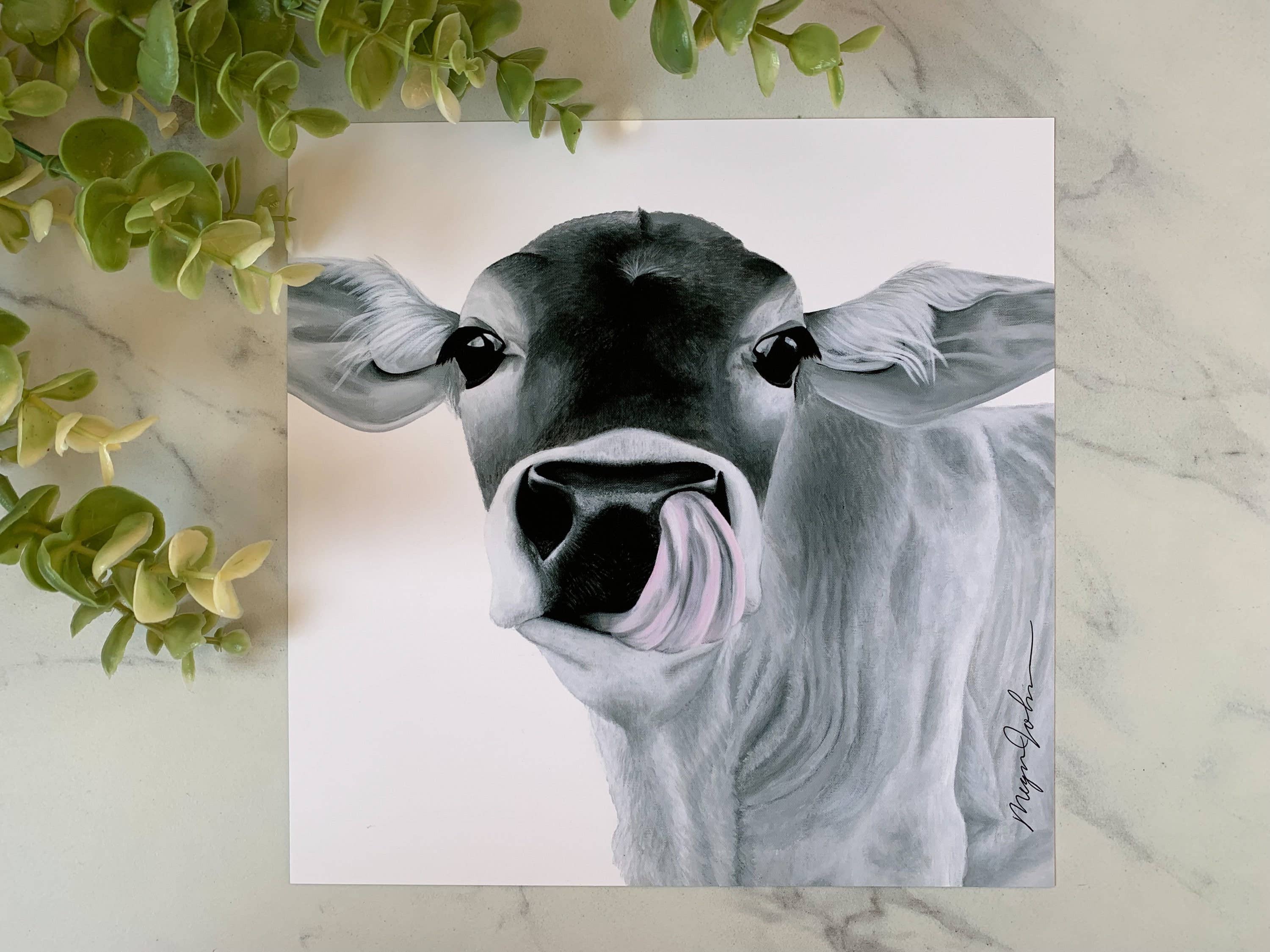 Reflections by Megan - Wholesale Art Print - Cow Acrylic Painting, Modern Farmhouse Art4