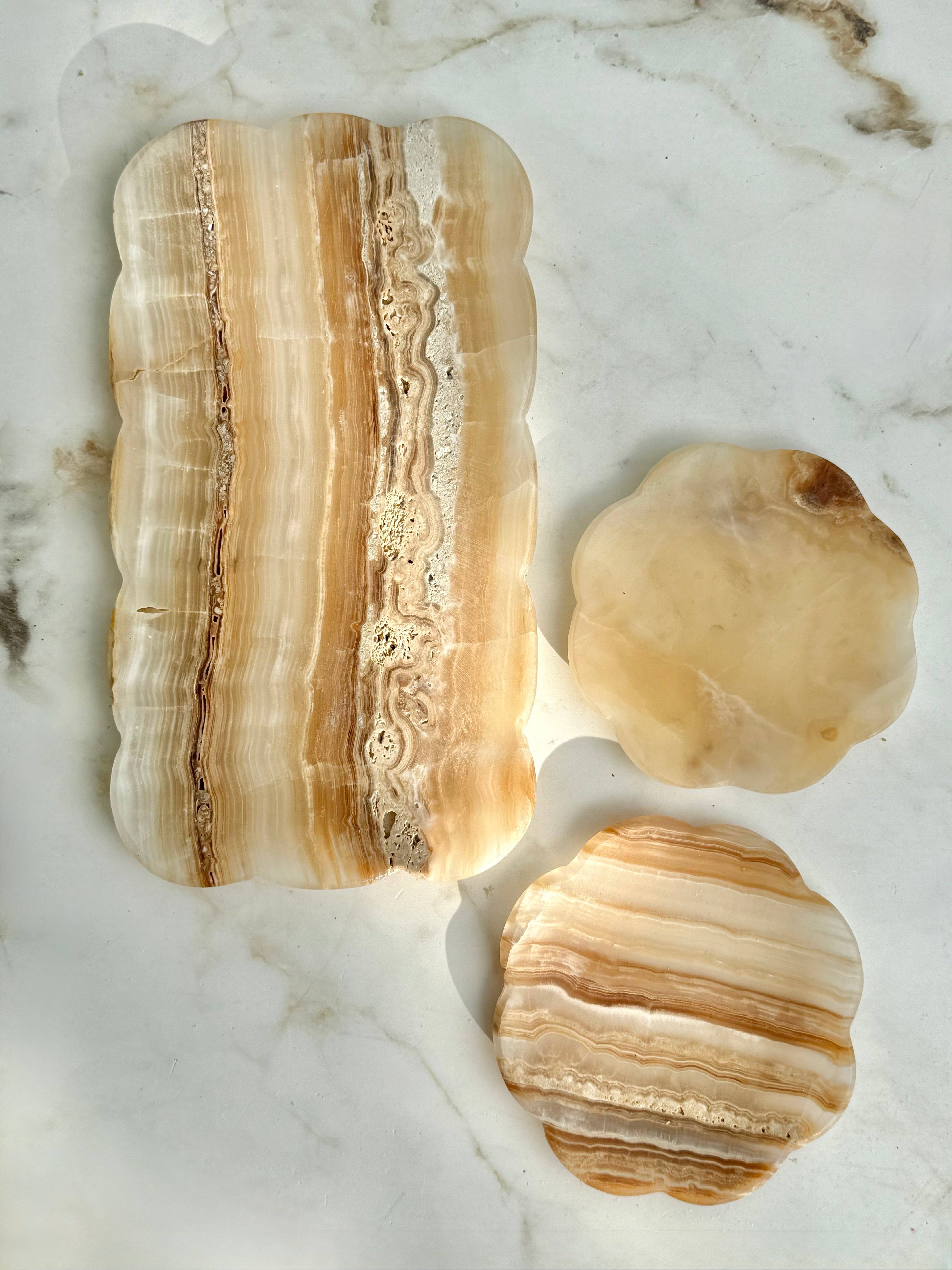 Villa Lua Home - Vendita all'ingrosso Vassoi decorativi - Vassoio Josaphine Onyx, Ambra3