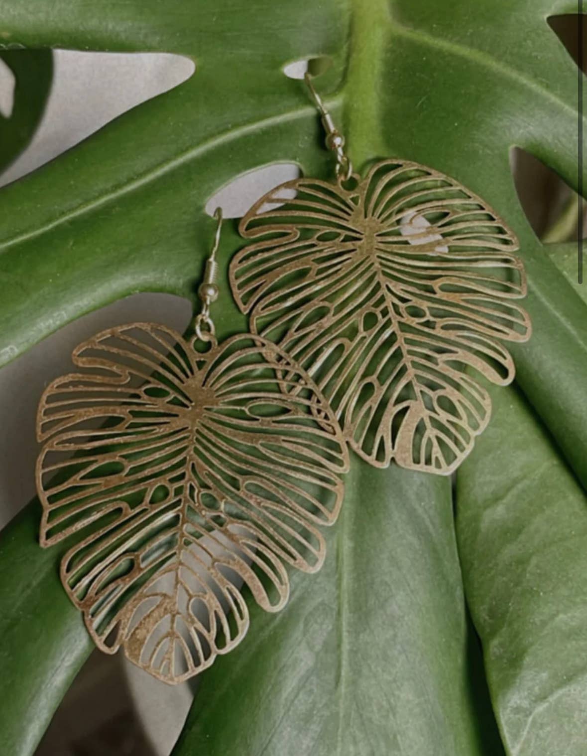 Monstera Earrings - Wholesale Dangle Earrings - Large Monstera