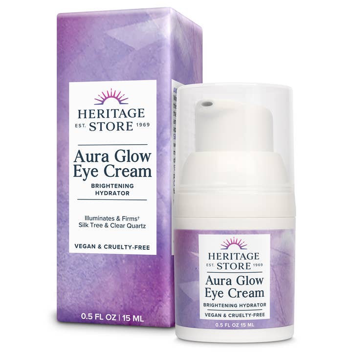 Heritage Store - Wholesale Eye Cream/Gel - Aura Glow Eye Cream, Under Eye Brightener & Hydrator 0.5 oz
