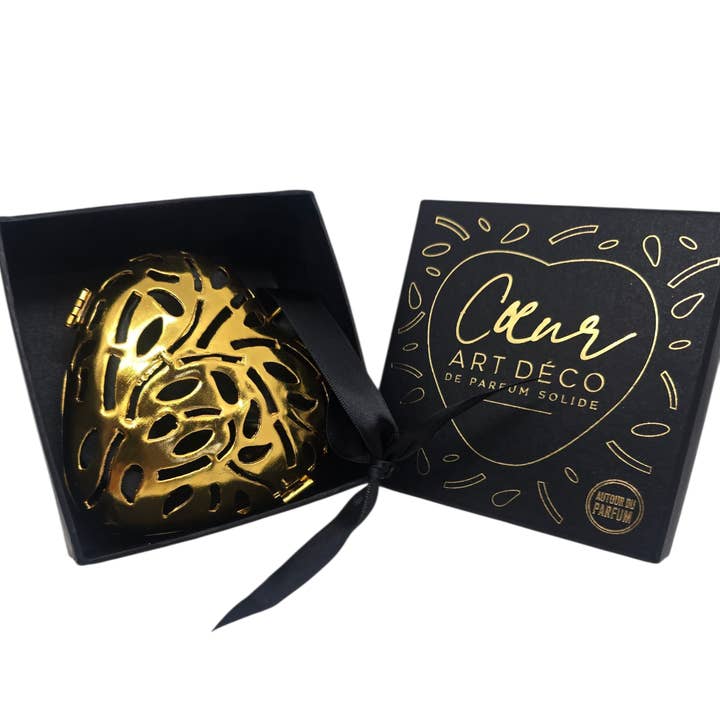 Grand Coeur Art Deco Gold Solid Perfume - PERFUME OF YOUR CHOICE for wholesale by Autour Du Parfum