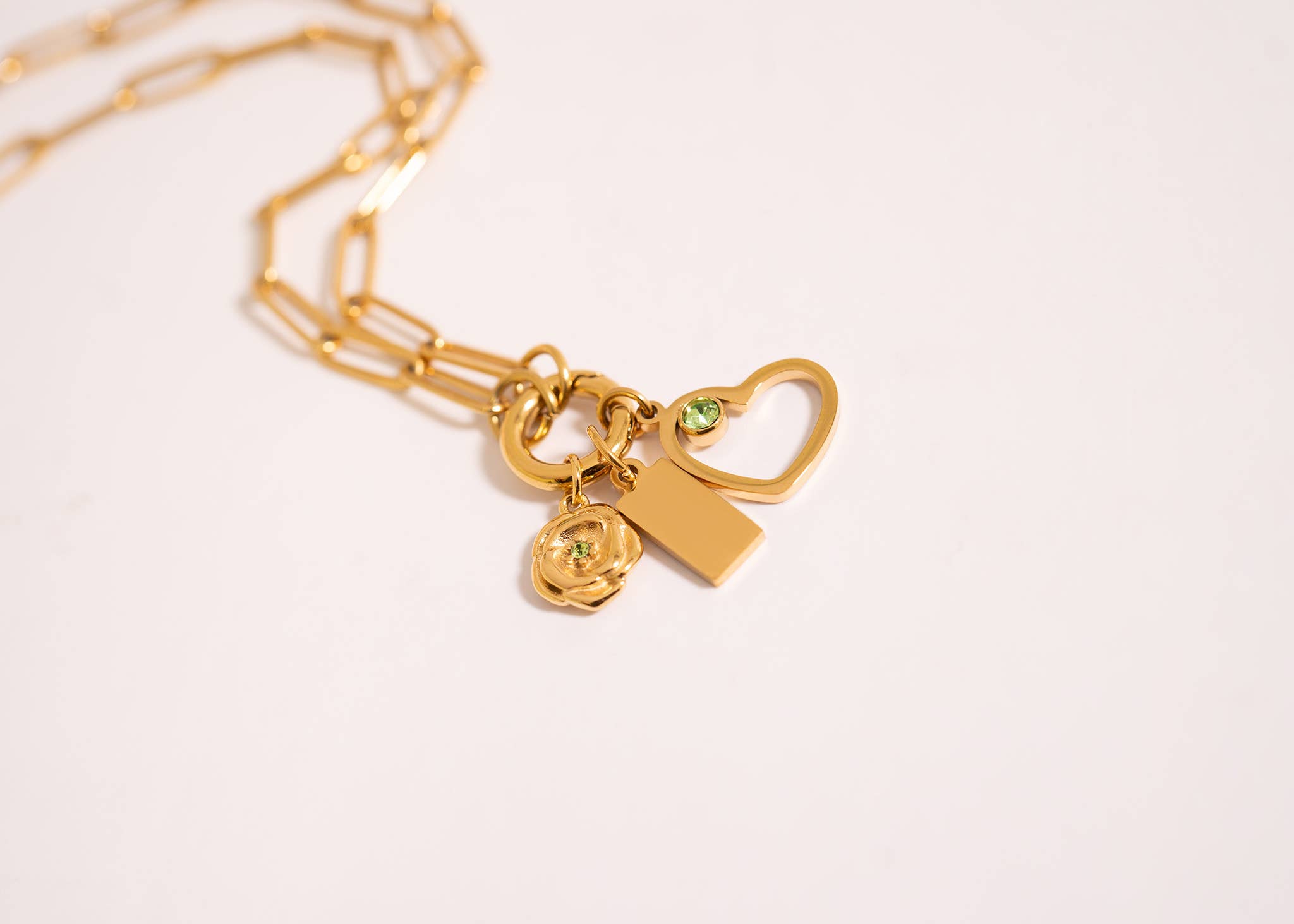 WJW - Wholesale Pendant/Charm Necklace - Stainless Steel Paperclip Carabiner Charm Holder Necklace13