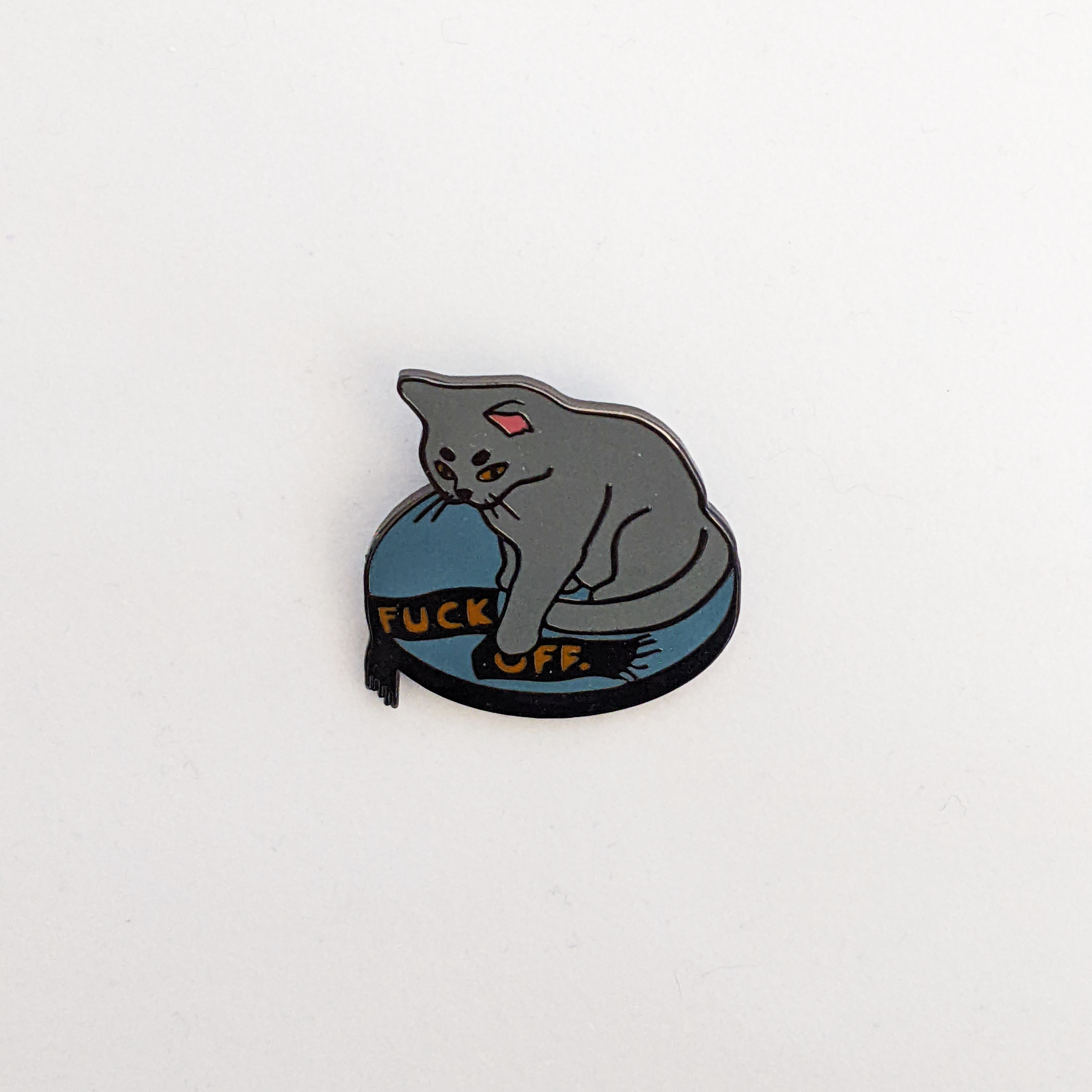 Amy in the Aether Art - Wholesale Lapel Pin/Button - F*ck Off Kitty Enamel Pin1