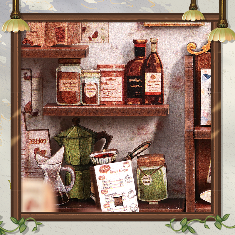 Hands Craft Intl - Venta al por mayor Puzle - Niños - Kit de Estantería DIY: Café Soleado6