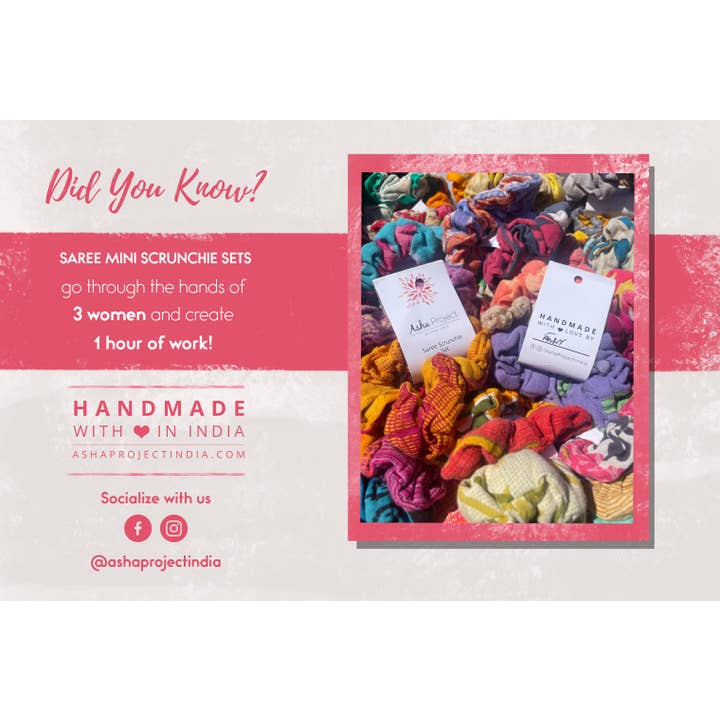 Asha Project - Vendita all'ingrosso Scrunchie - Donna - Set mini scrunchie Saree3