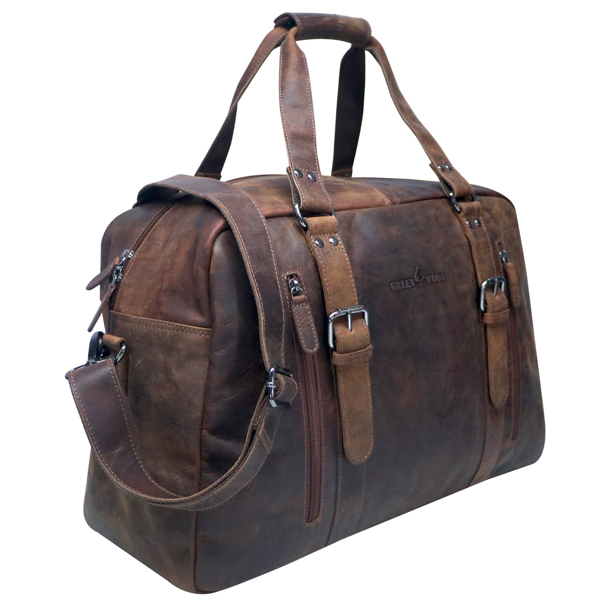 Greenwood - Wholesale Weekender Bag - Unisex - Rudy leather weekender men's duffle bag hand luggage women vint13