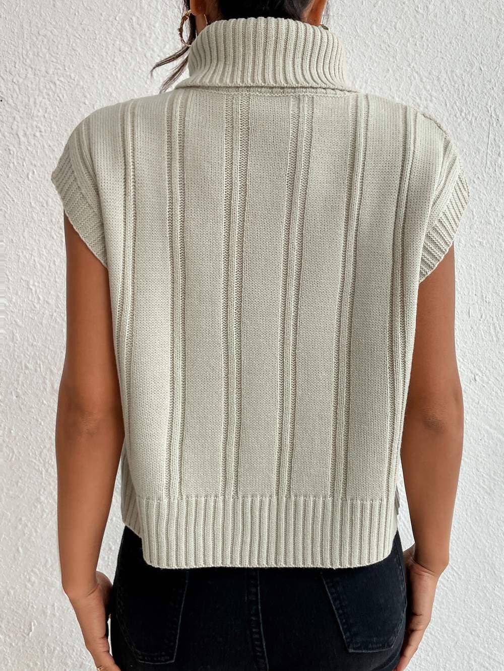 APRICOT Y2K Chunky Cable Knit Turtleneck Sweater Vest for wholesale on Faire5