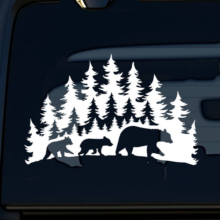 Bear Family Vinyl Decal for Car Window Water Bottle Laptop for wholesale by Hive Decals