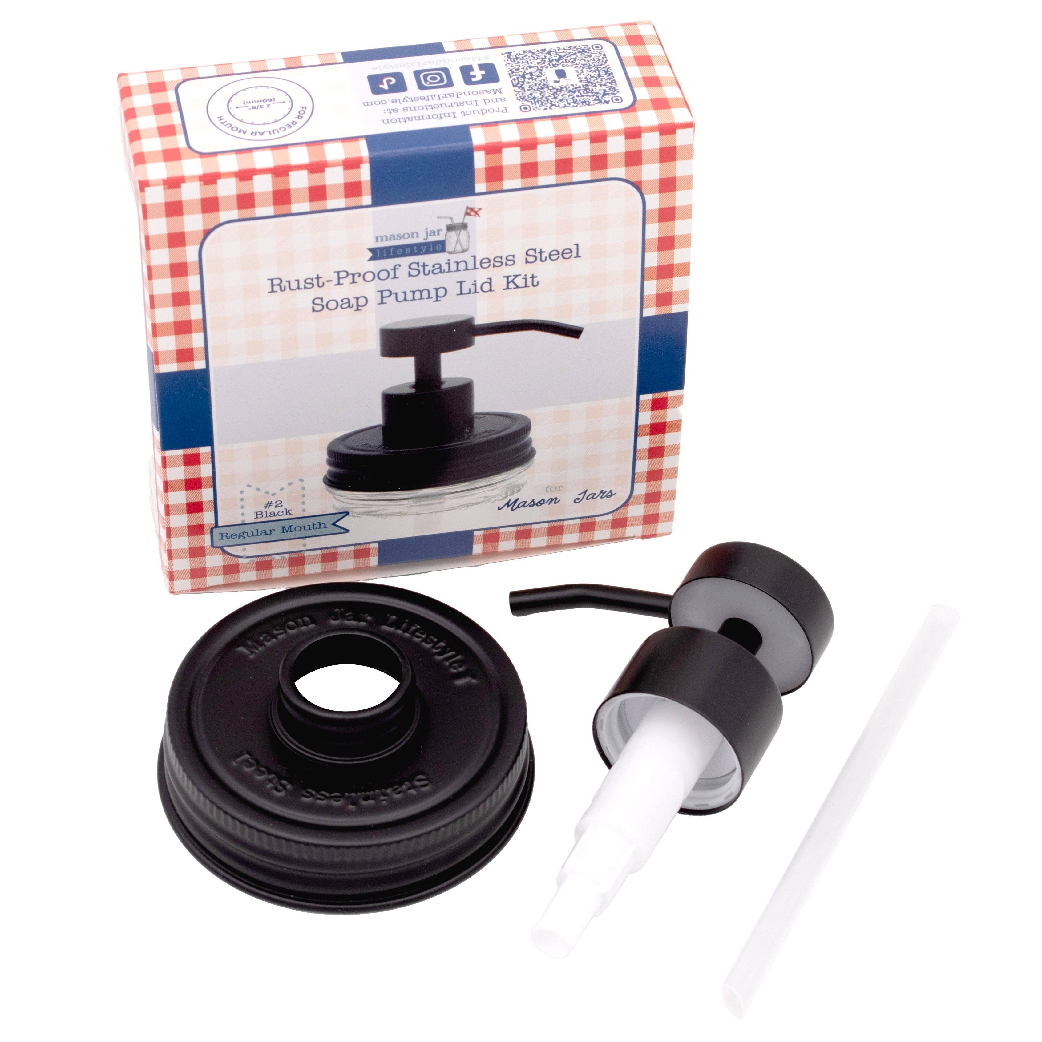 Mason Jar Lifestyle - Wholesale Soap Dispenser - Matte Black Soap Pump Lid Kit for Mason Jars8