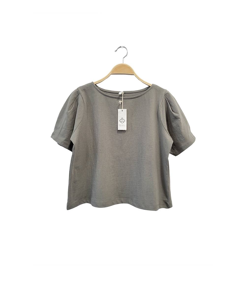 Fabina - Wholesale Blouse - Women's - Heavy Cotton Puff Sleeve Top1