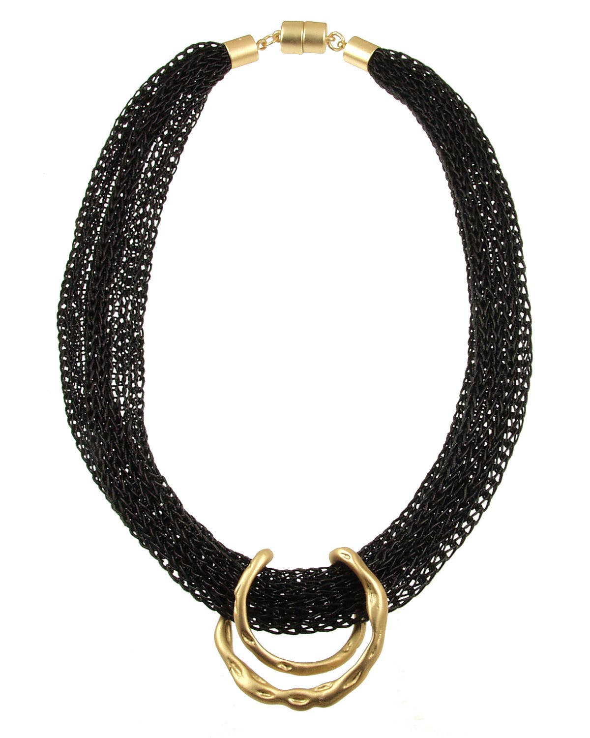 Origin Jewelry - Wholesale Link & Chain Necklace - Horseshoe Pendant with mesh fabric necklace3
