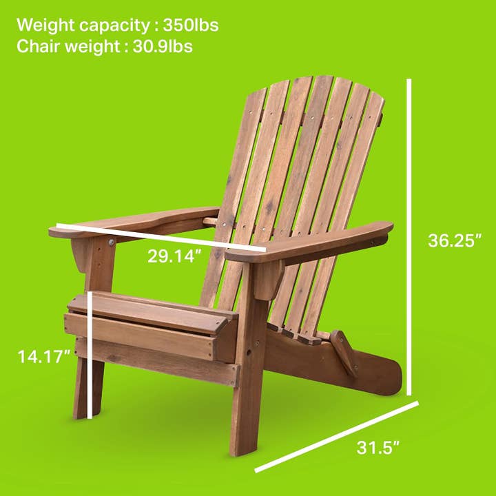 Above Edge - Wholesale Adirondack Chair - Wooden Adirondack Chair - Weather Resistant, Acacia Wood