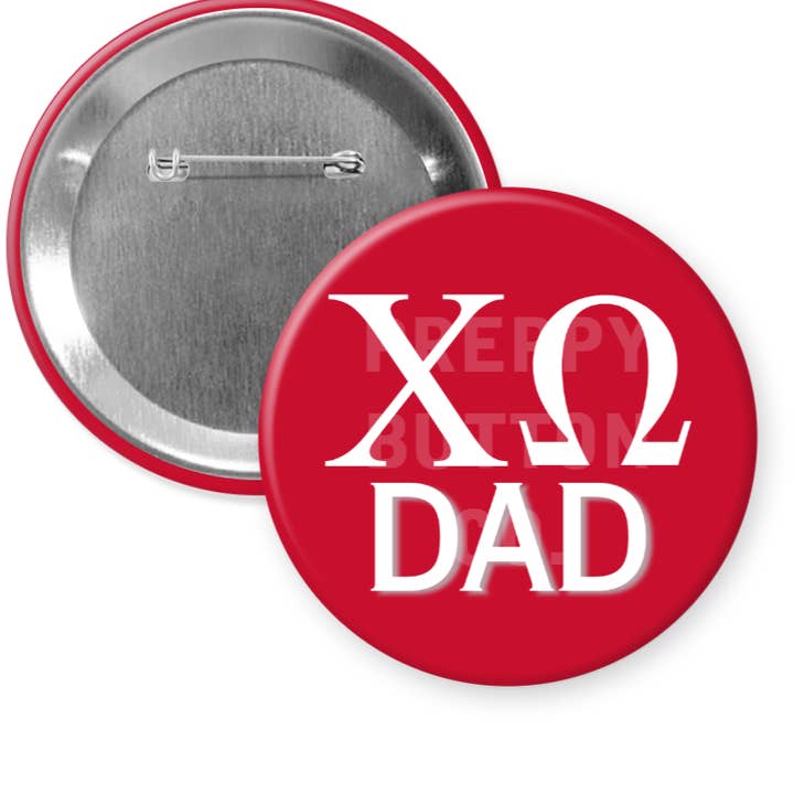 Preppy Button Co. LLC. - Wholesale Lapel Pin/Button - Chi Omega Dad Button
