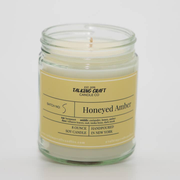 Honingkleurige Amber soja kaars voor wholesale door Talking Craft Candle Co