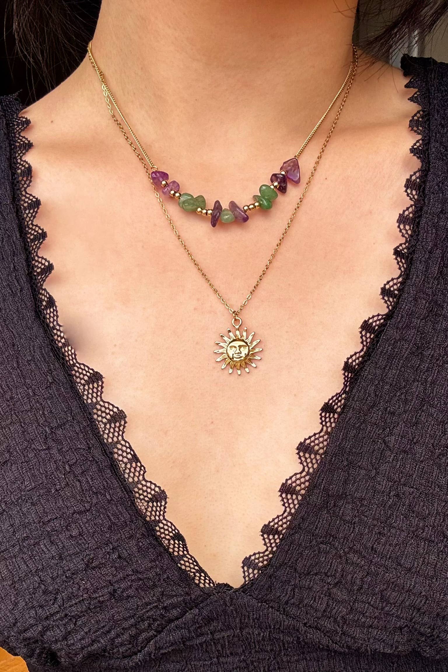 Gold Stainless steel necklaces 224AQ171 for wholesale on Faire1