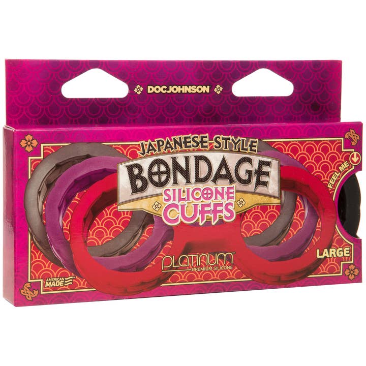 Japanese Bondage Silicone Cuffs - Large for wholesale by Doc Johnson