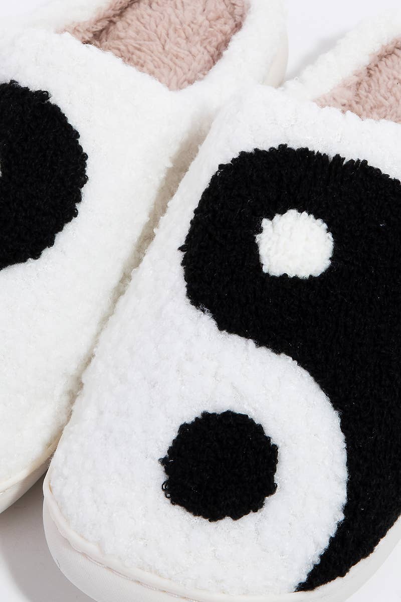 BWL Yin Yang Pattern Fuzzy Slippers for wholesale on Faire1